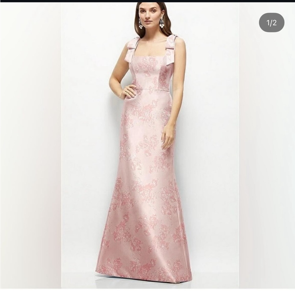 Dessy Collection Pink Floral Maxi Dress